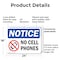 Signmission No Cell Phones, 24 in W x Rectangle, Plastic OS-2PACK-NS-P-1824-L-16042 - alternate 2